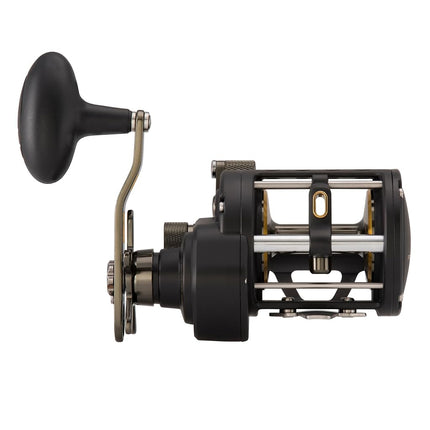 PENN Fathom® II Level Wind, Saltwater Fishing Reel, Conventional Reels, Sea - Nearshore/Lake Fishing, Shore and Kayak Fishing, Unisex, Black Gold, 20 | Right Hand