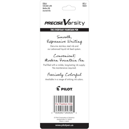 Pilot Varsity Disposable Fountain Pens, 3-Pack, Black/Blue/Purple Inks -90022