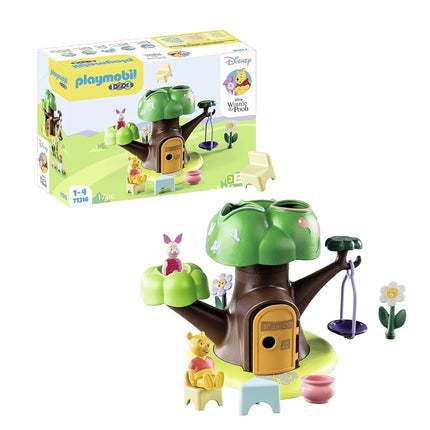 Playmobil 71316 1.2.3 & Disney: Winnie's & Piglet's Tree House, Winnie-the-Pooh, educational toys for toddlers, gifting toy and fun imaginative role-play, playsets for children ages 12 months+