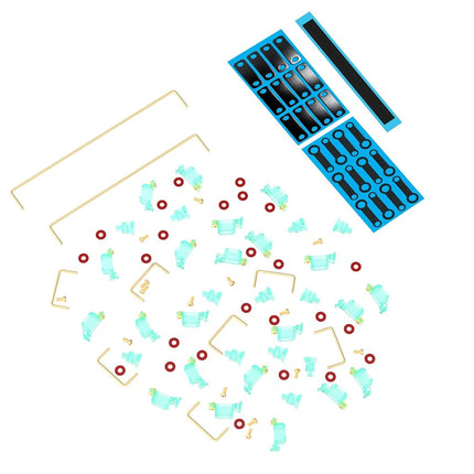 DUROCK Stabilizer V3, Screw in Stabilizers with 2u 6.25u 7u Wires, PCB Mount Keyboard Stabilizers for Mechanical Keyboards (V3 Teal 100% Kit)