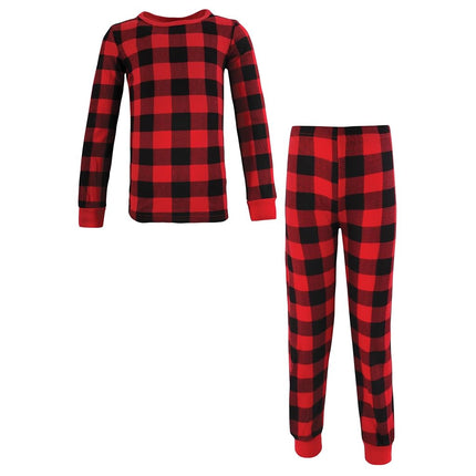 Hudson Baby Unisex Baby Thermal Long Underwear 2pc Set, Buffalo Plaid, 4T, Buffalo Plaid, 4T