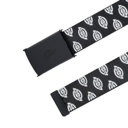 Ceinture en tissu Dickies pour femme avec boucle à plaque ton sur ton, logo noir, XL
