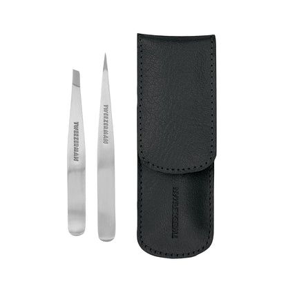TWEEZERMAN Petite Tweezer Set, Black Leather Case