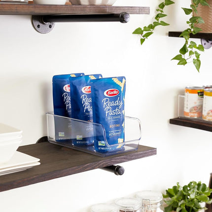 InterDesign Linus Refrigerator and Freezer Storage Organizer Bins for Kitchen, 11" x 5.5" x 3.5", Set of 2, Clear