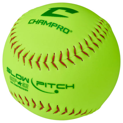 Champro ASA 12" Slow Pitch Softballs with Durahide Cover .52 COR, 12 Pack
