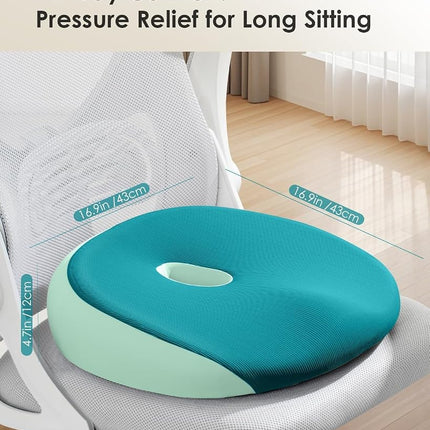 FLORICH Seat Cushion, Memory Foam Cushion for Office Chair, Ergonomic Office Seat Chair Cushion for Relieving Sciatica, Soft & Breathable Car Seat Cushion - Green