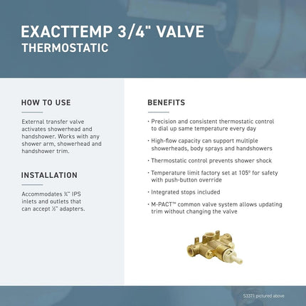 Moen TS3411 Embellecedor de válvula Exacttemp Exacttemp, Cromo