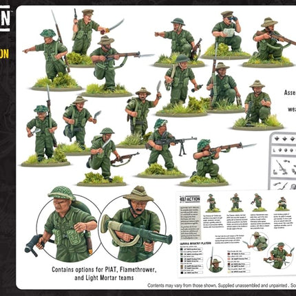 Warlord Games Gurkha Infantry Platoon - 28mm Plastic Miniatures Bolt Action
