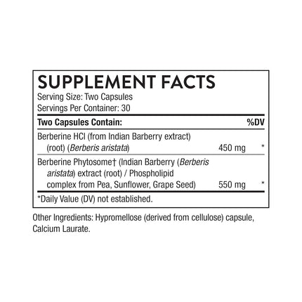 Thorne Berberine 1000 mg per Serving - Botanical Supplement - Support Heart Health, Immune System, Healthy GI- Gluten-Free, Dairy-Free - 60 Capsules - 30 Servings
