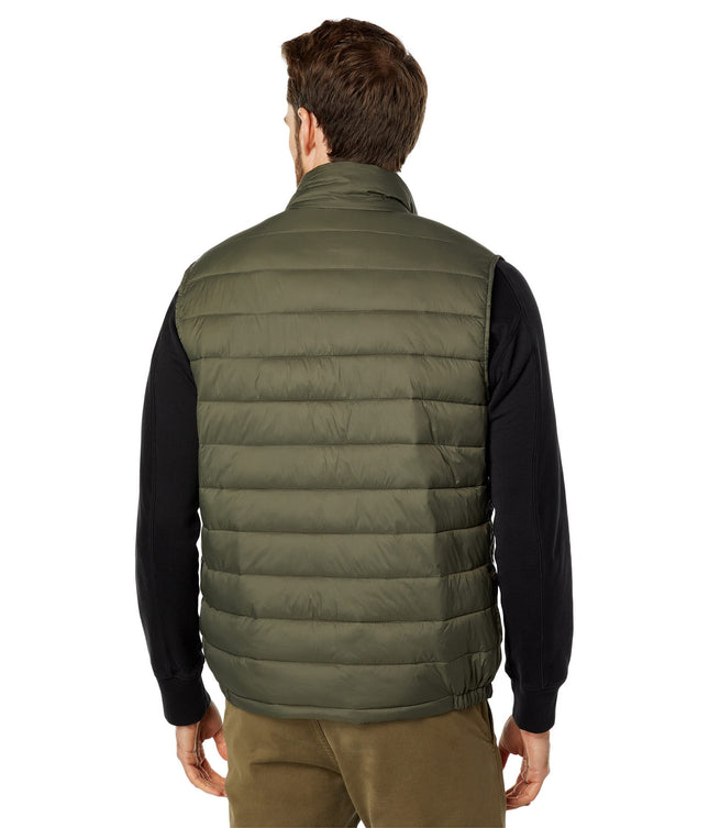 Chaleco Acolchado de Hombre Cole Haan con Bolsillo con Cremallera en el Pecho, Verde Militar, XL