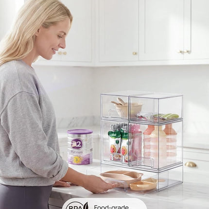 Vtopmart Clear Plastic Stackable Storage Drawers Set of 5