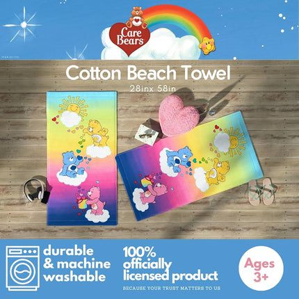 Franco Care Bears Rainbow Kids Super Soft Cotton Bath Towel 58" x 28" Officially Licensed Product