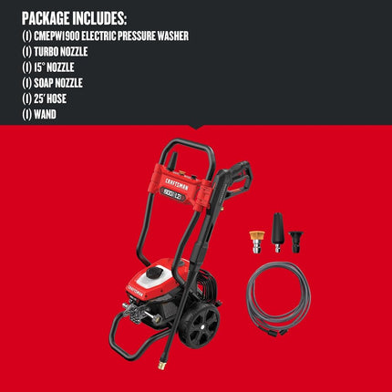 CRAFTSMAN Electric Pressure Washer, Cold Water, 1900 -PSI, 1.2-GPM, Corded (CMEPW1900)