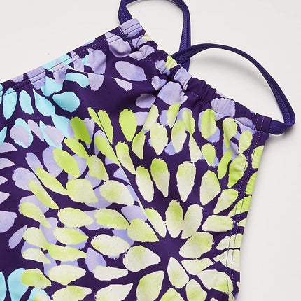 Kanu Surf Girls' Big Daisy Halter Tankini Beach Sport 2-Piece Swimsuit, Purple, 12
