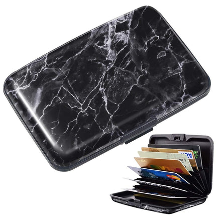 Coco Rossi Mini Credit Card Holder for Women or Men,RFID Blocking Slim Hard Card Case ID Case Travel Wallet, Black Rose, S