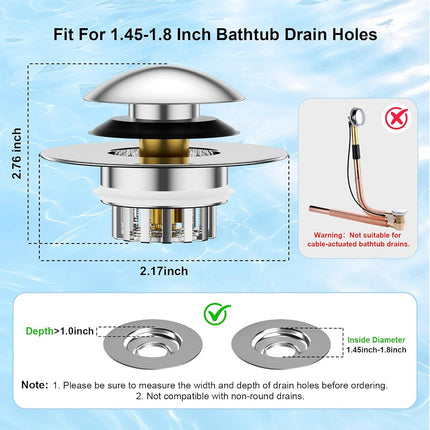 Tapón de bañera Geyrut YG-001, plateado