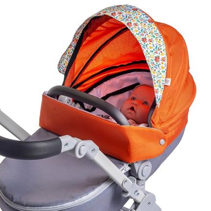 JC Toys - Folding Dolls up to 45 cm, Nature Collection, Basket, Hood, Stroller Bag, Adjustable Handlebar, Removable Carrycot Ideal for Play and Walking, Designed by Berenguer Boutique, +3 years