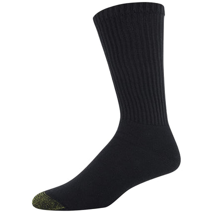 Gold Toe Men's 656s Cotton Crew Socks, Multipairs athletic socks, Black (6-pairs), L UK