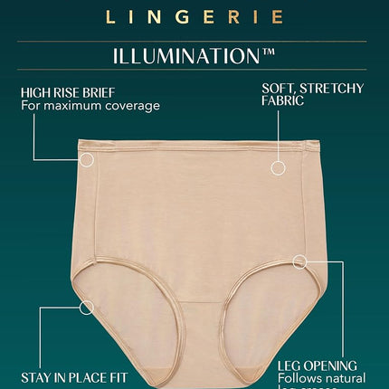 Vanity Fair Women's Illumination Brief Panty 13109, Rose Beige, Large
