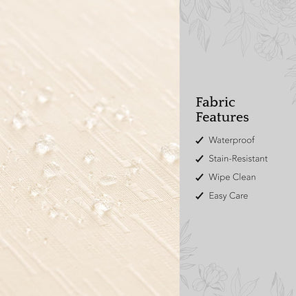 Elrene Home Fashions Continental Solid Texture Water and Stain Resistant Fabric Dining Napkins, Set of 4, 17"x17", Ivory