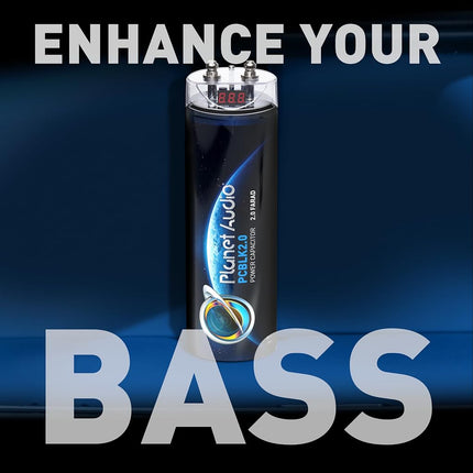 Planet Audio PCBLK2.0 – 2 Farad Car Capacitor For Energy Storage To Enhance Bass Demand From Audio System