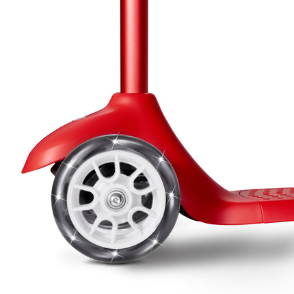 Kids Scooter, Toddler Scooter, Flyer Glider Jr. with Light Up Wheels, Red, Radio Flyer Ride On Toys for Kids 2-5 Years Old, for Outdoor Riding
