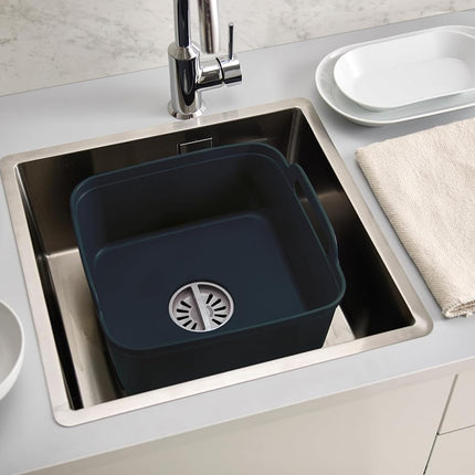 Joseph Joseph Wash and Drain Dish Tub Plastic Dishpan, Black