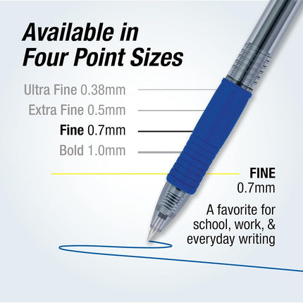 Pilot G2 Retractable Premium Gel Ink Roller Ball Pens, Fine Point, Blue Ink, Dozen Box -31021