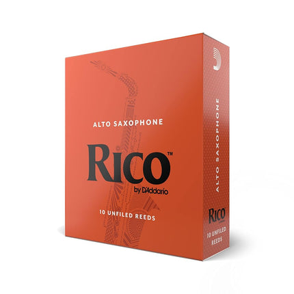 D’Addario Woodwinds - Rico Alto Sax Reeds - Reeds for Alto Saxophone - Alto Saxophone Reeds Crafted for Beginners, Students, Educators - Strength 2.5, 10-Pack