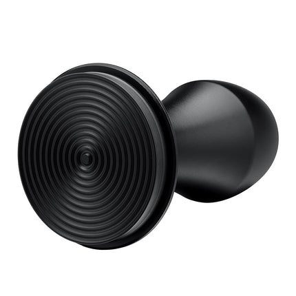 Normcore 58.5mm Espresso Coffee Tamper V4 - Titanium PVD Coating Ripple Base - Spring Loaded Tamper - 15lb / 25lb / 30lbs Replacement Springs - Anodized Aluminum Handle and Stand Black