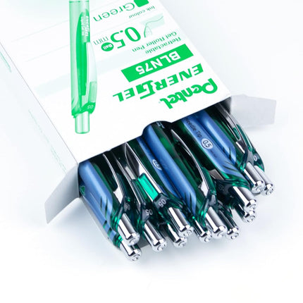 Pentel EnerGel Xm BLN75 0.5mm Green (Pack of 12)