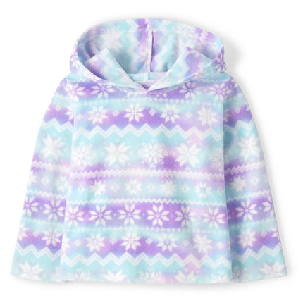 The Children's Place Pull-over à Capuche Polaire Chaud Bébé Fille Tout-petit, Teinture Manuelle Flocon de Neige, 5T