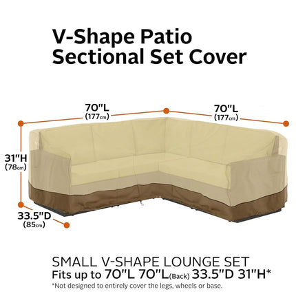 Classic Accessories Veranda V-Shaped Sectional Sofa Cover, Small