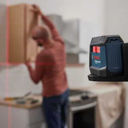 BOSCH GLL50-20 50 Ft Self-Leveling Cross-Line Laser, Includes Integrated Magnetic Mount & 2 AA Batteries