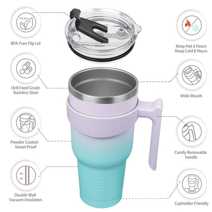 BJPKPK 1200 ml Tumbler with Handle & Straw, Insulated Stainless Steel Mug
