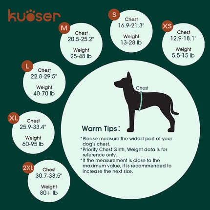 Kuoser Dog Life Jacket High Flotation Reflective Dog Life Vest Red,L