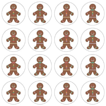 Hygloss Products Winter Christmas Gingerbread Man Stickers - 72 Sticker - 1 Inch, 3 Sheets