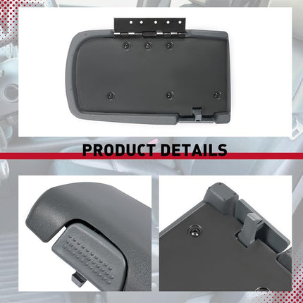 HECASA Center Console Lid Armrest Door Compatible with 1997-2002 Chevrolet Camaro Pontiac Firebird Replacement for 10421355 Plastic Gray