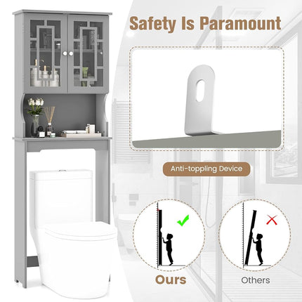 Byroce Toilet Storage Cabinet, Large, Grey