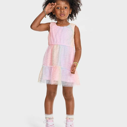 The Children's Place Baby Girls' and Toddler Sleeveless Dressy Dresses, Cameo Rainbow, 12-18 Months
