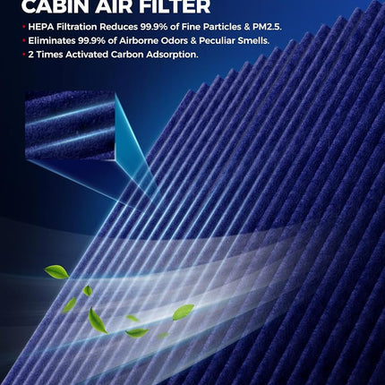 KAX Premium Cabin Air Filter, CF12312 Replacement for Versa 2020-2023 1.6L, Kicks 2018-2023 1.6L, Strong Adsorption w/Upgraded Activated Carbon