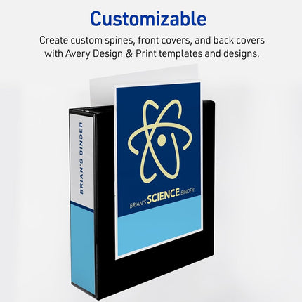 Avery Heavy-Duty View 3 Ring Binder, 3" One Touch EZD Rings, 1 White Binder (79193)