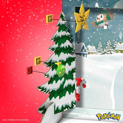 MEGA Pokémon Building Toys Set, Holiday Calendar with 202 Pieces, 2 Poseable Characters and Accessories, for Kids, GYG99