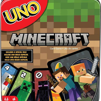 Mattel Games UNO Minecraft Card Game with Storage 