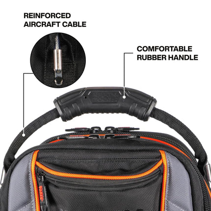 Klein Tools 62804 Tool Runner Tool Bag Organizer for Electricians, HVAC, Plumbers, Technicians, 39 Pockets, Opens Both Sides