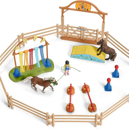 Schleich Farm World - 48Pc Pony Agility Training Playset - Kids 3+ | 42481