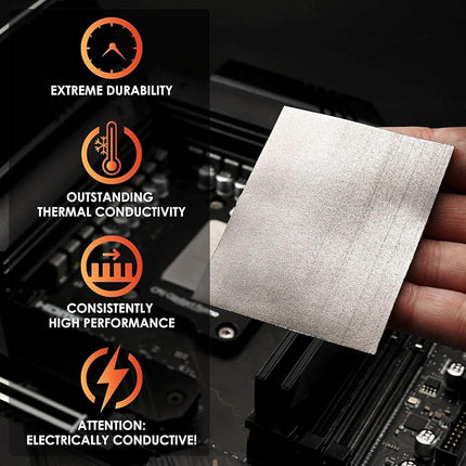 Thermal Grizzly - Kryosheet Graphene Thermal Pad - 75x72x0.2mm - outstanding thermal conductivity, long-term stability & high flexibility, electrically conductive - for CPU & GPU