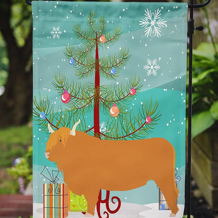 Caroline's Treasures BB9187GF Highland Cow Christmas Flag Garden Size, Small, multicolor