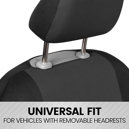 BDK PolyPro Car Seat Covers Front Set in Charcoal on Black – 2 Front Seat Covers for Cars, Easy to Install Car Seat Cover Set, Car Accessories for Auto Trucks Van SUV