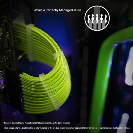 LINKUP - 30cm Super Soft and Flexible PSU Cable Extension Sleeved Custom Mod GPU PC Braided w/Comb Kit | 1 x 24 P (20+4) | 1 x 8 P (4+4) CPU | 2 x 8 P (6+2) GPU set | 300mm - BlackBlue